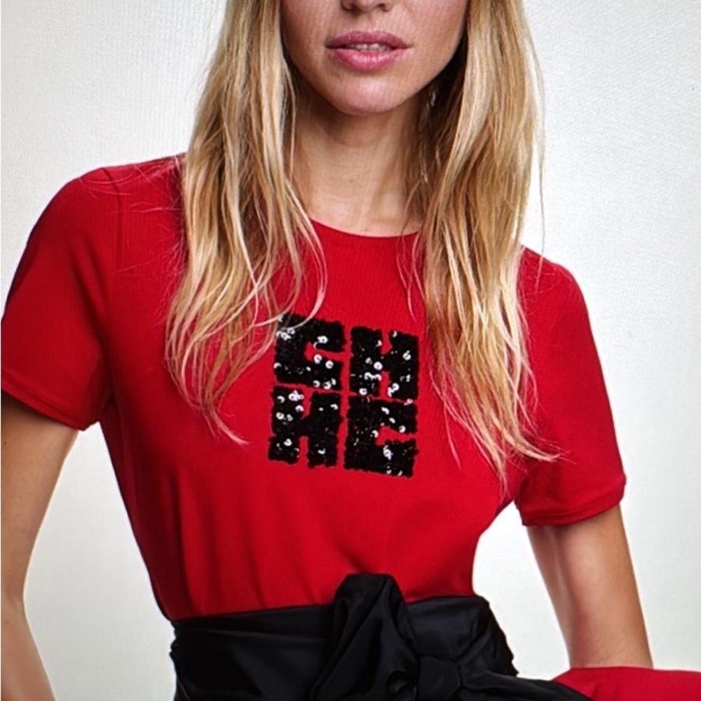 New Carolina Herrera red shirt